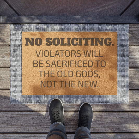 Old Gods Only – No Soliciting Doormat - Funny Home Decor for Welcoming Guests with Attitude, Ideal for Housewarming, Birthdays, or Just Because, Entryway Mat, [...]
